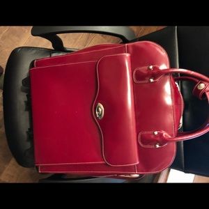 Mcklein Melrose red laptop carry on bag